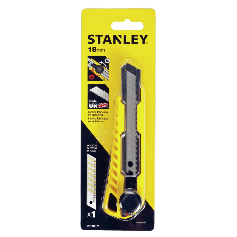 Estilete Retrátil 18mm Com Botão Giratório STHT10321-840 - stanley