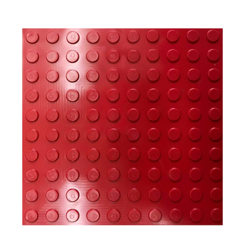 Piso Antiderrapante PVC Moeda Placa 50x50cm VERMELHO
