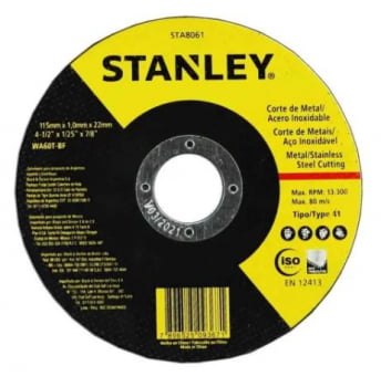 Disco De Corte Metal / Inox Sta8061 Metal Inox 115mm X 1,0mm - Stanley