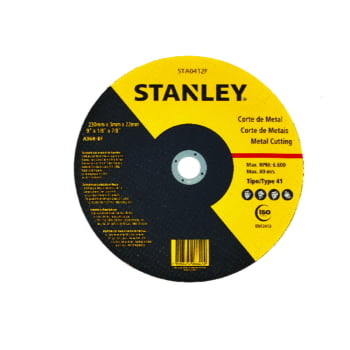 DISCO DE CORTE METAL 9'' X 3,00mm X 7/8'' STA0412F - STANLEY