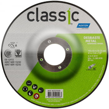 DISCO DE DESBASTE CLASSIC BDA600 4.1/2 X 1/4" X 7/8" - 115 X 6,4 X 22,2 MM