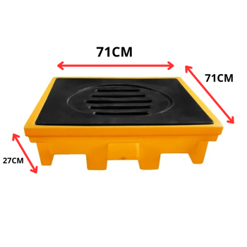 PALLET DE CONTENÇÃO PARA 1 TAMBORES PERFIL BAIXO