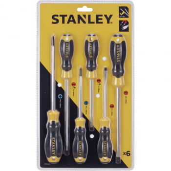 JOGO CHAVE de fenda e philips COM 6 PEÇAS STMT66672-840 - Stanley