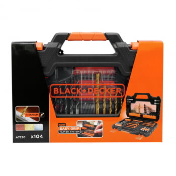Kit de Bits e Brocas 104 Peças A7230-XJ - Black Decker