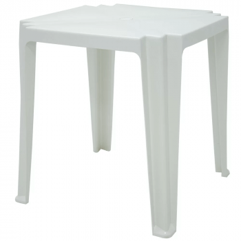 Kit Mesa Plástica Quadrada Branca + 4 Cadeiras Plástica Branca sem braço