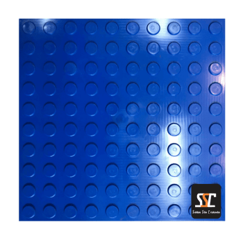 Piso Antiderrapante PVC Moeda Placa 50x50cm AZUL